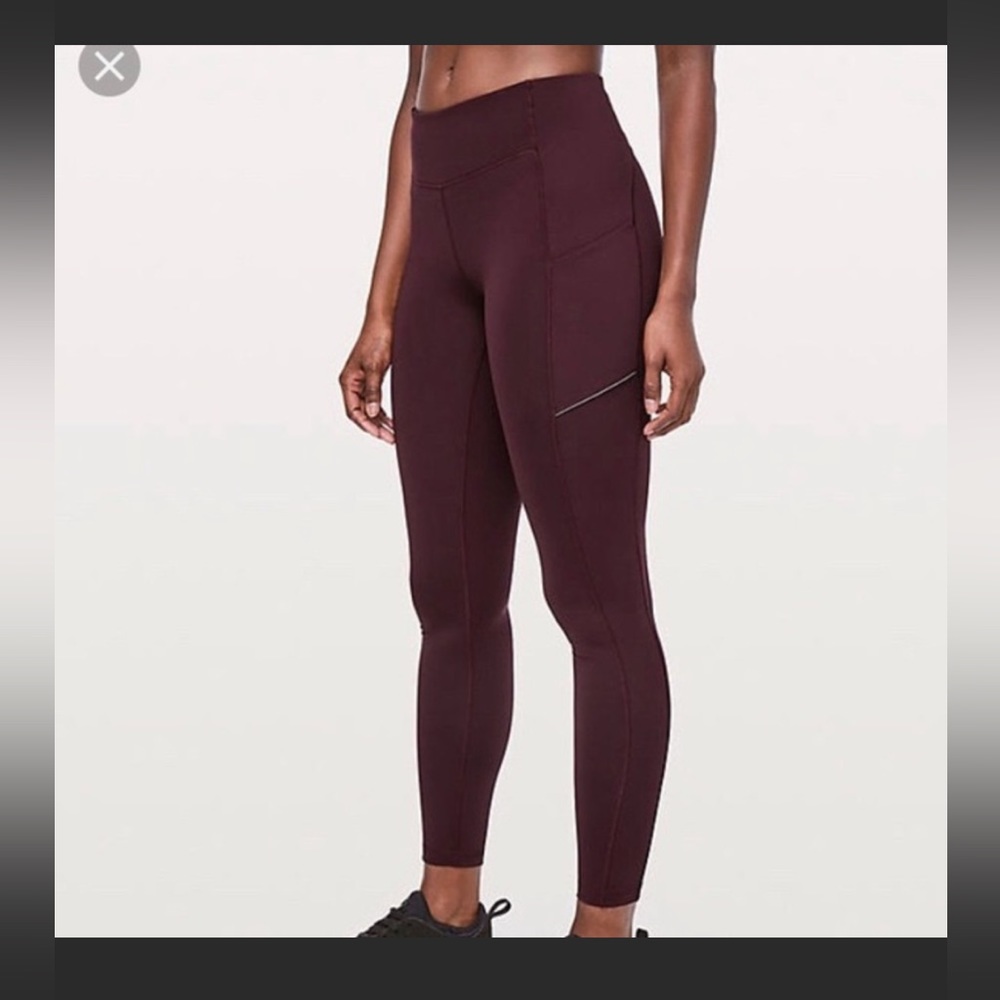 Lululemon All The Right Places Leggings - 2 Maroon - with pockets